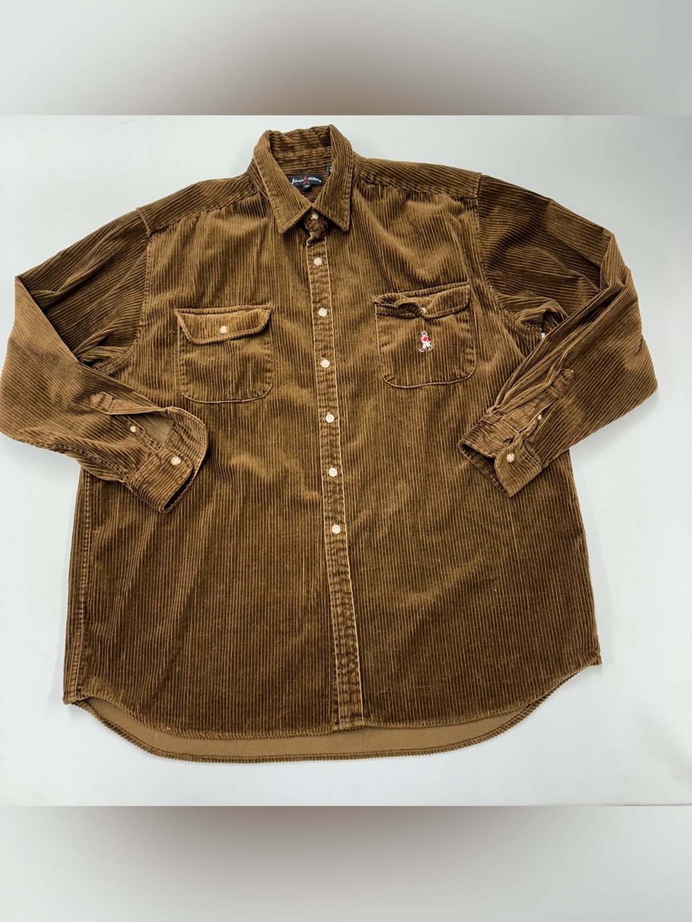Vintage Johnnie Walker Scotch Whiskey Corduroy Work Shirt Jacket Shacket Men XL